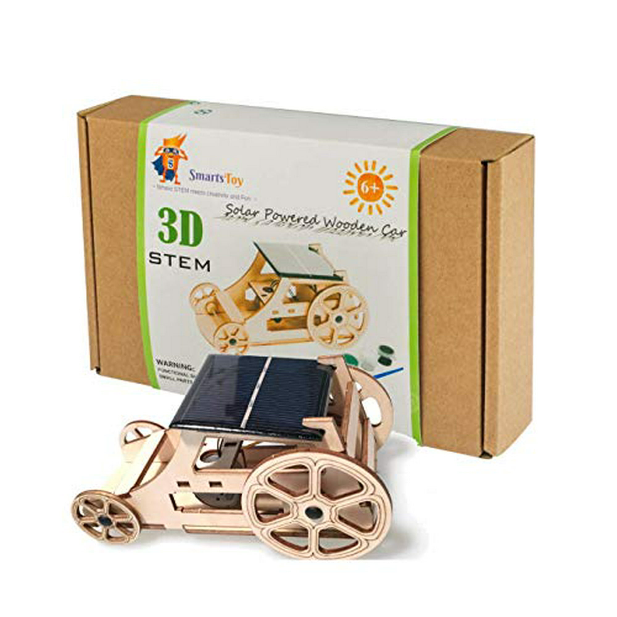 GeeMaker STEM Toys Science Experiment,DIY 3in1 Wooden Mechanical Model,3D Building Craft Electric Motor Assembly Kit,Solar Power Circuits Car,Birthday Gift for 5-6-8-10-12 Year Old Boy and Girl Kids